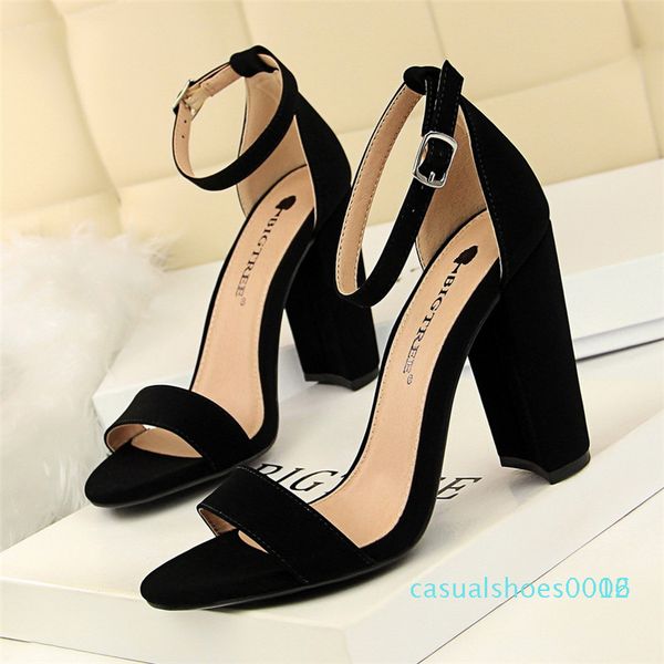 women sandals summer shoes flock block heels buckle strap ladies classic sandals female fashion high heels zapatos de mujer c06, Black
women sandals summer shoes flock block heels buckle strap ladies classic sandals female fashion high heels zapatos de mujer c06, Black