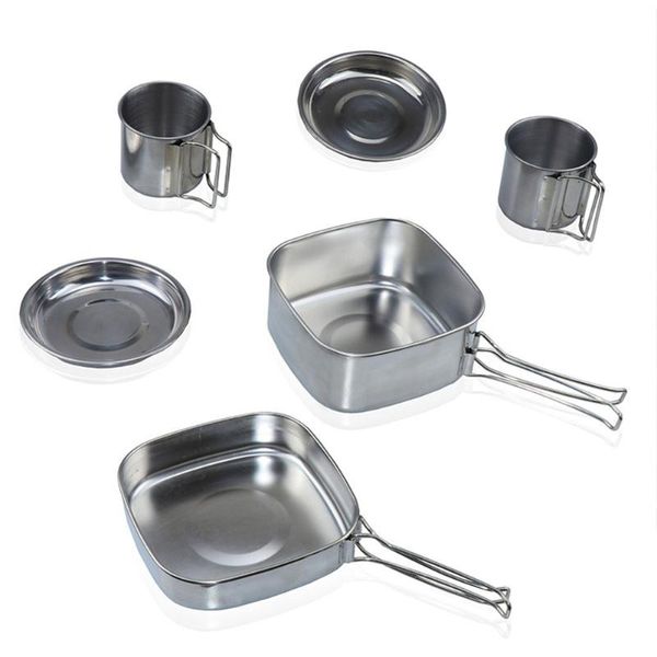 6pcs campfire cookware kit pot pan dishes cup backpacking cook utensils hiking bbq portable outdoor stainless steel camping
6pcs campfire cookware kit pot pan dishes cup backpacking cook utensils hiking bbq portable outdoor stainless steel camping