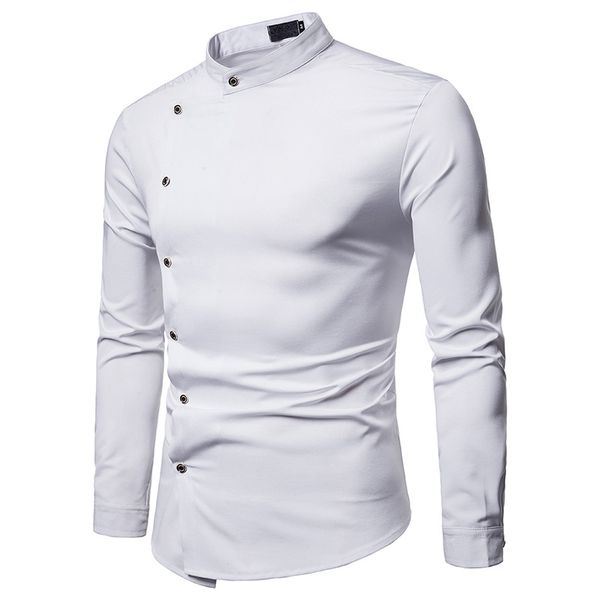 men's shirt oblique button men 2019 spring new mandarin collar shirt men long sleeve business casual shirts chemise homme, White;black
men's shirt oblique button men 2019 spring new mandarin collar shirt men long sleeve business casual shirts chemise homme, White;black