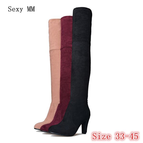 spring autumn women over the knee boots thick high heel woman thigh high boots plus size 33 - 40 41 42 43 44 45, Black
spring autumn women over the knee boots thick high heel woman thigh high boots plus size 33 - 40 41 42 43 44 45, Black