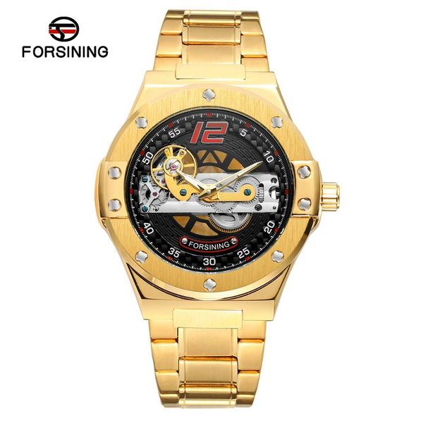 

forsining men's self-winding analog skeleton dial popular brand fashionable watch with stainless steel bracelet fsg9423m4, Slivery;brown
