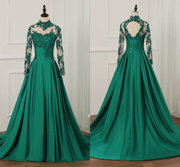 high neck empire waist evening prom dresses with sheer long sleeve embroidered beaded sequin see though evening dress special occasion, Black
high neck empire waist evening prom dresses with sheer long sleeve embroidered beaded sequin see though evening dress special occasion, Black