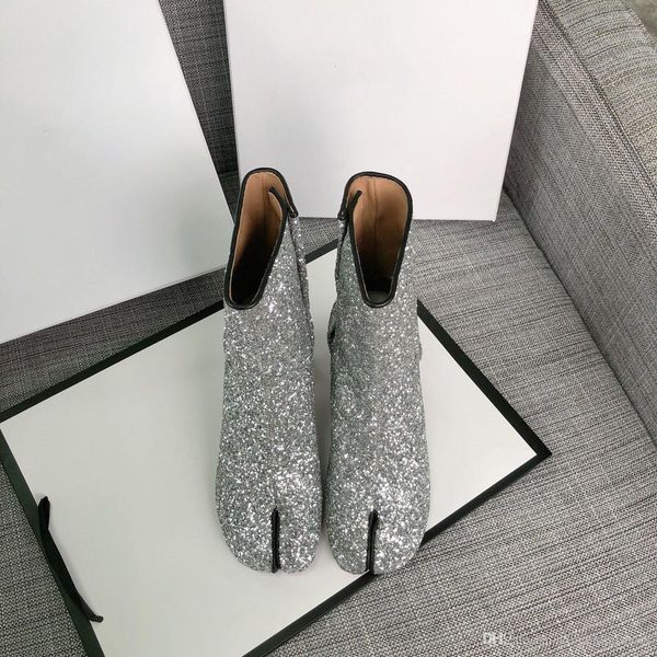 high 2019 split-toe boots genuine leather high heel women shoes fashion street style shoes sliver, Black
high 2019 split-toe boots genuine leather high heel women shoes fashion street style shoes sliver, Black
