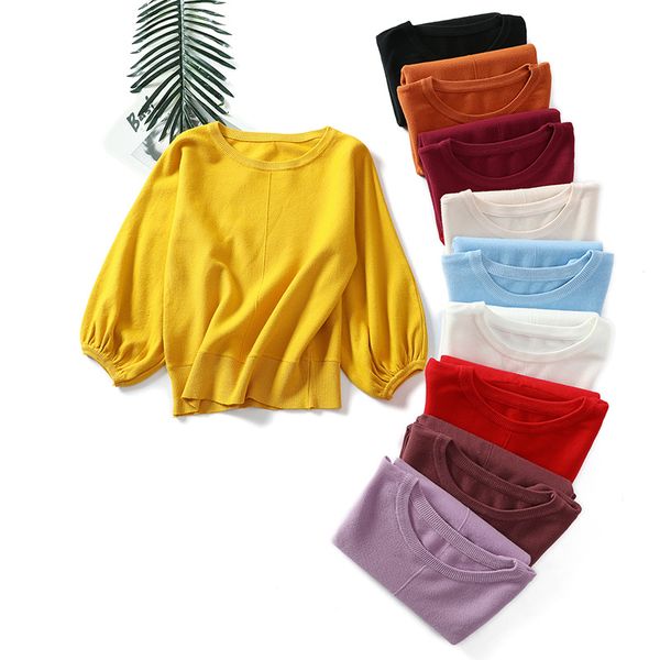 10 color women sweater loose style knitted solid color casual nine points sleeve sweater design o-neck trumpet sleeve, White;black
10 color women sweater loose style knitted solid color casual nine points sleeve sweater design o-neck trumpet sleeve, White;black