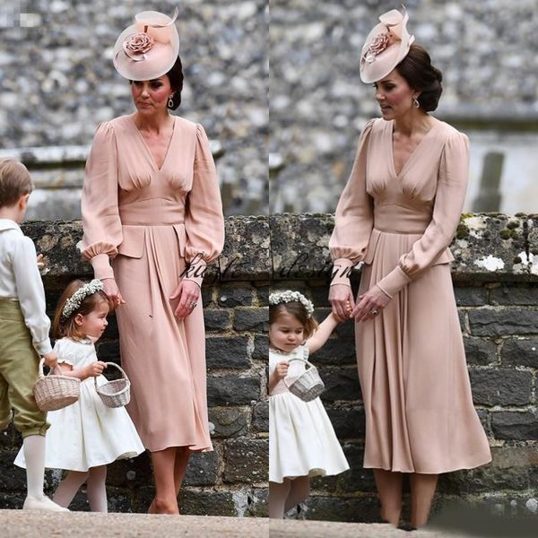simple chiffon mother of the bride dresses long sleeves tea length vintage wedding guest dress v neck formal evening gowns, Black;red
simple chiffon mother of the bride dresses long sleeves tea length vintage wedding guest dress v neck formal evening gowns, Black;red