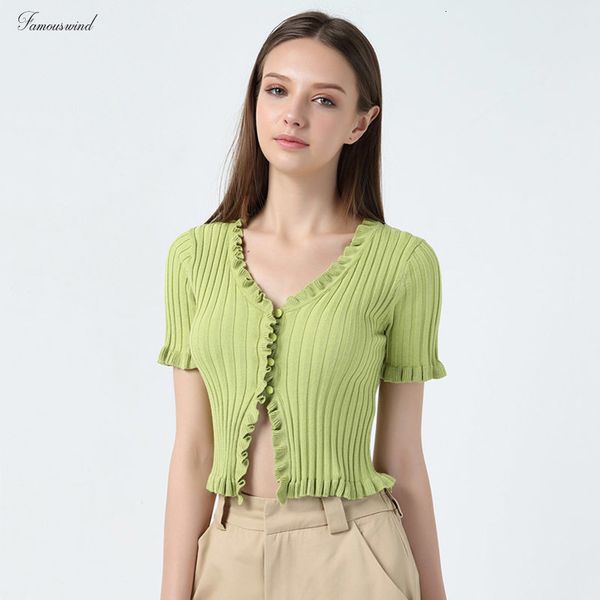 women ruffle with crop knit cardigan trim short sleeve deep v neck crop knit drop shipping, White;black
women ruffle with crop knit cardigan trim short sleeve deep v neck crop knit drop shipping, White;black