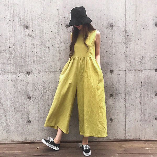 johnature new casual japanese plus size linen sleeveless ankle-length women jumpsuits 2020 summer 3 colors pockets playsuits, Black;white
johnature new casual japanese plus size linen sleeveless ankle-length women jumpsuits 2020 summer 3 colors pockets playsuits, Black;white
