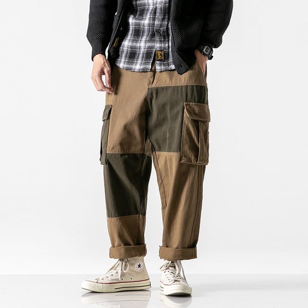 men fashion splice straight wide leg cargo pants vintage streetwear hip hop loose casual harem trousers joggers sweatpants, Black
men fashion splice straight wide leg cargo pants vintage streetwear hip hop loose casual harem trousers joggers sweatpants, Black