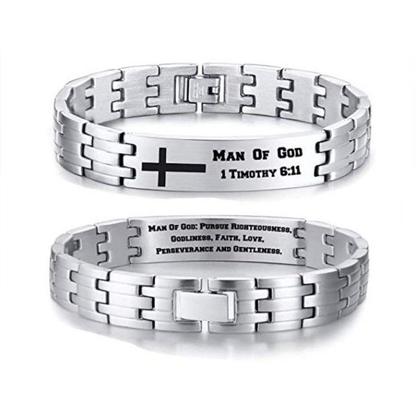 personalized men's chain link id bracelet stainless steel silver color inside outside customized payer christan jewelry, Golden;silver
personalized men's chain link id bracelet stainless steel silver color inside outside customized payer christan jewelry, Golden;silver