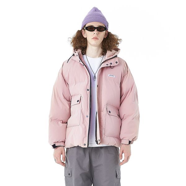 new winter clothes cotton coat men's tide brand candy color up and down asymmetric pockets oversize thick cotton parkas, Black
new winter clothes cotton coat men's tide brand candy color up and down asymmetric pockets oversize thick cotton parkas, Black