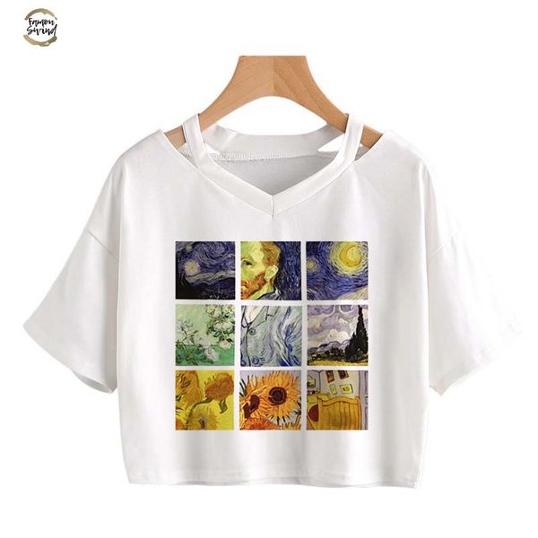 david van gogh art letters v neck print harajuku casual funny for lady tee hipster shirt women fashion tee crop top, White
david van gogh art letters v neck print harajuku casual funny for lady tee hipster shirt women fashion tee crop top, White