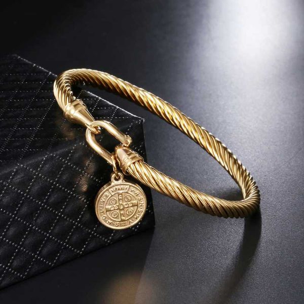woogge vintage embossed figure coin pendent bracelet for women punk gold color metal stainless steel wire twine bangles, Black
woogge vintage embossed figure coin pendent bracelet for women punk gold color metal stainless steel wire twine bangles, Black