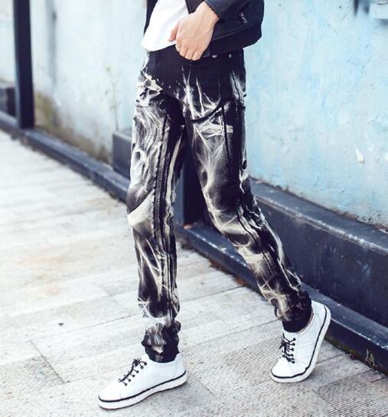 men's europe the united states south korea version of the new fashion trend slimming personality wolf print pattern small leg trousers, Blue
men's europe the united states south korea version of the new fashion trend slimming personality wolf print pattern small leg trousers, Blue