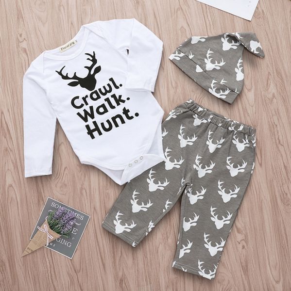 christmas baby outfits elk printed toddler boy romper pants hat 3pcs sets cotton infant girl suits fashion baby clothing dw4503, White
christmas baby outfits elk printed toddler boy romper pants hat 3pcs sets cotton infant girl suits fashion baby clothing dw4503, White