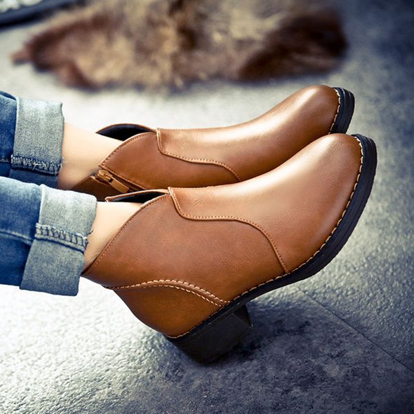 laamei new style fashion women boots round head thick bottom pu leather waterproof woman martins boots ankle spring/autumn, Black
laamei new style fashion women boots round head thick bottom pu leather waterproof woman martins boots ankle spring/autumn, Black