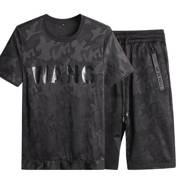 men's tracksuits zhijing style summer wear men leisure set short sleeved shorts suit camouflage t-shirts two-piece clothes, Gray
men's tracksuits zhijing style summer wear men leisure set short sleeved shorts suit camouflage t-shirts two-piece clothes, Gray