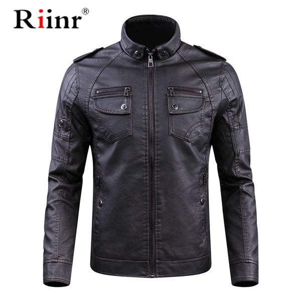 leather jacket men casual slim fit stand collar washed pu faux leather coat mens thick plus velvet motercycle bomber jackets 4xl, Black 
leather jacket men casual slim fit stand collar washed pu faux leather coat mens thick plus velvet motercycle bomber jackets 4xl, Black