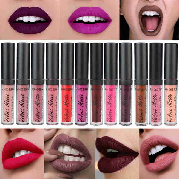 12 colors phoera liquid rouge velvet matte lipstick natural waterproof moisturizing nonstick cup lip gloss cosmetics makeup 240 pcs/lot
12 colors phoera liquid rouge velvet matte lipstick natural waterproof moisturizing nonstick cup lip gloss cosmetics makeup 240 pcs/lot