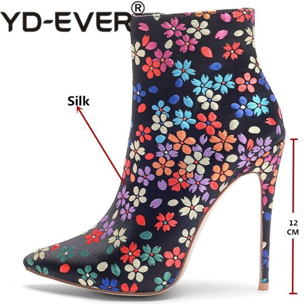 yd-ever embroider women elegant silk thin high heels party wedding shoes woman pointed toe zipper basic ankle boots, Black
yd-ever embroider women elegant silk thin high heels party wedding shoes woman pointed toe zipper basic ankle boots, Black