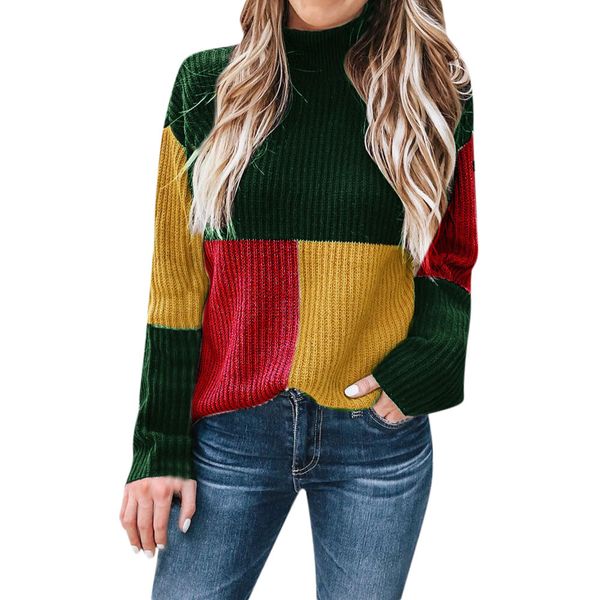 colorblock turtleneck women sweater long sleeve knitted pullover jumper loose fluffy womens winter fashion 2019, White;black
colorblock turtleneck women sweater long sleeve knitted pullover jumper loose fluffy womens winter fashion 2019, White;black