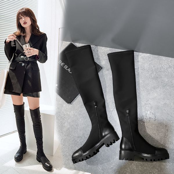 black over-the-knee boots new women stretchy long boots chain side zip stacked heels thigh high 34 35 36 37 38 39
black over-the-knee boots new women stretchy long boots chain side zip stacked heels thigh high 34 35 36 37 38 39