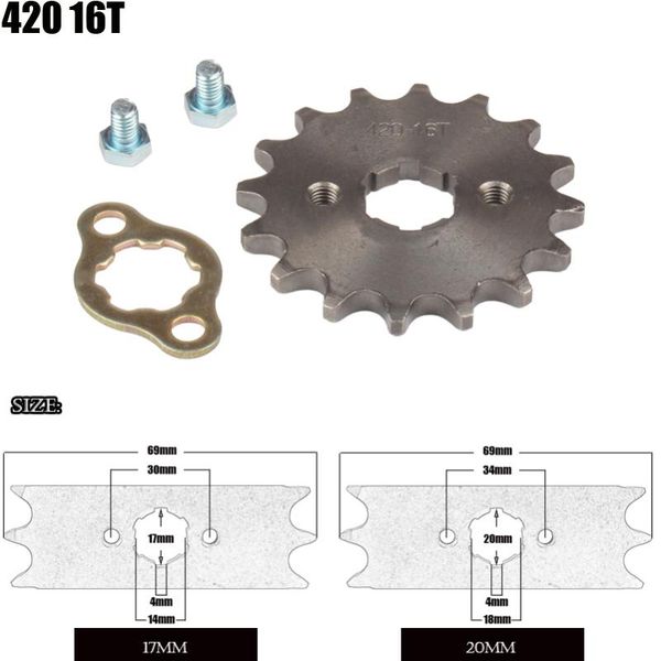 motorcycle front engine sprocket 420 17mm 20mm 16 tooth for stomp upower dirt pit bike atv quad go kart moped buggy scooter
motorcycle front engine sprocket 420 17mm 20mm 16 tooth for stomp upower dirt pit bike atv quad go kart moped buggy scooter