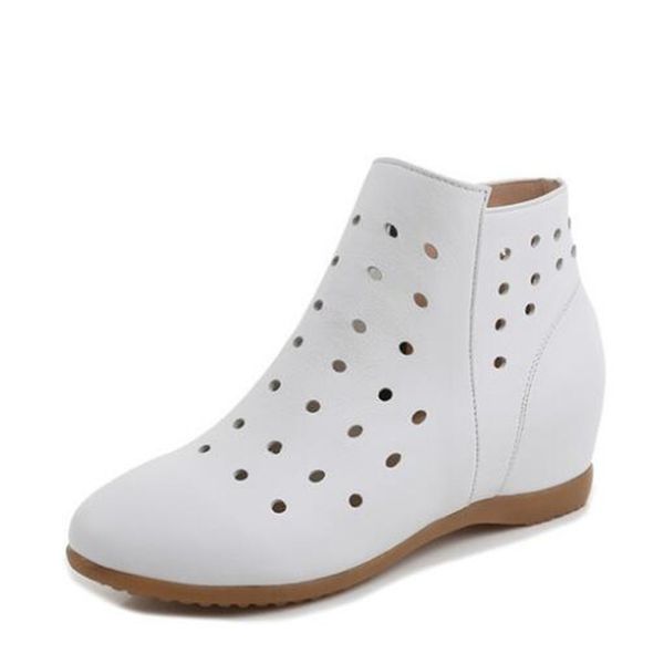 2020 new spring summer hollow cowhide leather boots increase within wedge women ankle boots cool fashion casual shoes, Black
2020 new spring summer hollow cowhide leather boots increase within wedge women ankle boots cool fashion casual shoes, Black