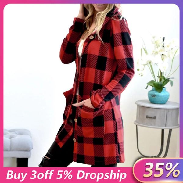 female buffalo plaid jacket woman long sleeve cardigans v neck fashion open front coat 2020 spring female casual streetwear#g30, Black;brown
female buffalo plaid jacket woman long sleeve cardigans v neck fashion open front coat 2020 spring female casual streetwear#g30, Black;brown