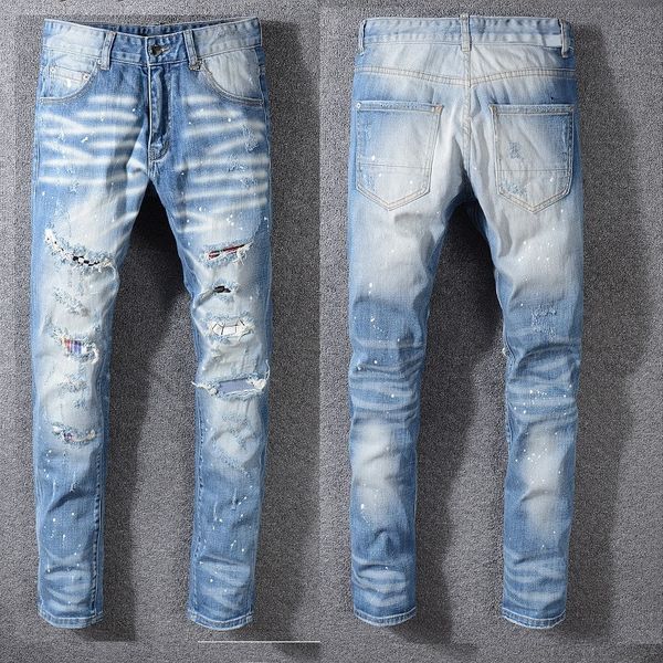 2020 new fashion brand men's washed hole design casual blue slim summer lightweight denim retro jeans pants trousers
2020 new fashion brand men's washed hole design casual blue slim summer lightweight denim retro jeans pants trousers