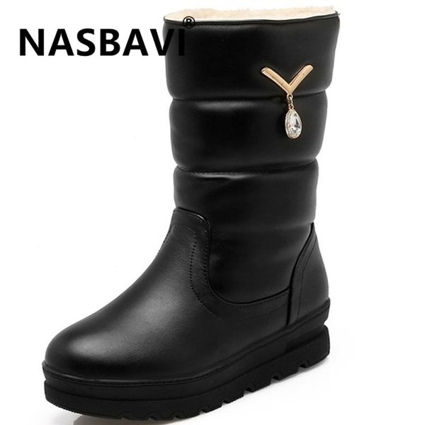 2019 new pu leather ankle boots metal decorative crystal long plush female winter warm shoes snow boots flats large size 43, Black
2019 new pu leather ankle boots metal decorative crystal long plush female winter warm shoes snow boots flats large size 43, Black
