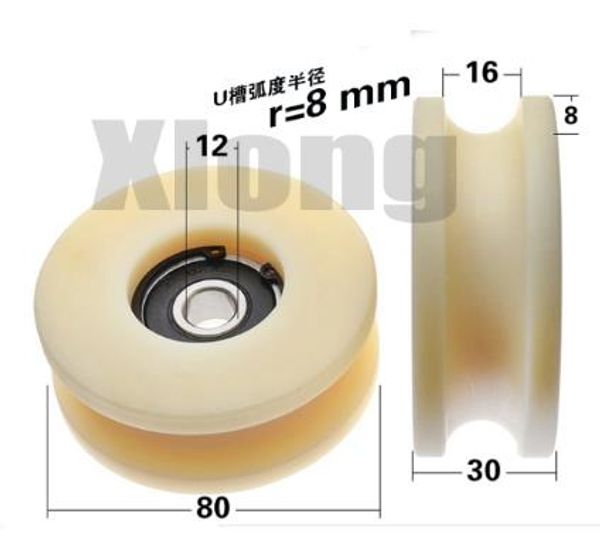 2pcs 12*80*30mm 6301rs bearing plastic coated pulley 8cm cm nylon wheel r8 groove u slot wheel wire rope guide wheel
2pcs 12*80*30mm 6301rs bearing plastic coated pulley 8cm cm nylon wheel r8 groove u slot wheel wire rope guide wheel