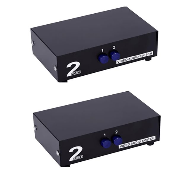 2 pairs 2 port av switch 3 rca splitter adapter 2 input 1 output l/r audio video switcher selector box button manual switches
2 pairs 2 port av switch 3 rca splitter adapter 2 input 1 output l/r audio video switcher selector box button manual switches