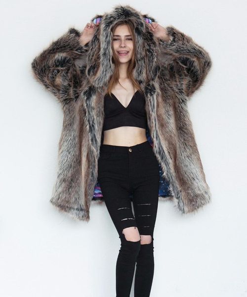 mumuzi 2018 faux fur coat women animal ear hooded fur coats long warm leopard parkas winter all match thermal coats, Black
mumuzi 2018 faux fur coat women animal ear hooded fur coats long warm leopard parkas winter all match thermal coats, Black