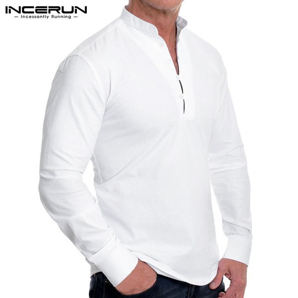 incerun streetwear men solid color long sleeve collar shirt fashion joker comfort cotton slim fitness mens casual blouse autumn, White;black
incerun streetwear men solid color long sleeve collar shirt fashion joker comfort cotton slim fitness mens casual blouse autumn, White;black