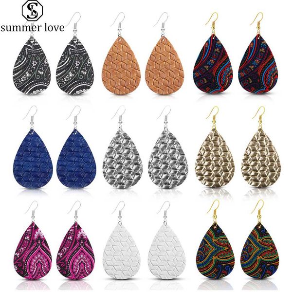printing pu leather teardrop dangle earring for women bohemian sliver plating hook drop earring fashion statement jewelry gift, Golden;silver
printing pu leather teardrop dangle earring for women bohemian sliver plating hook drop earring fashion statement jewelry gift, Golden;silver