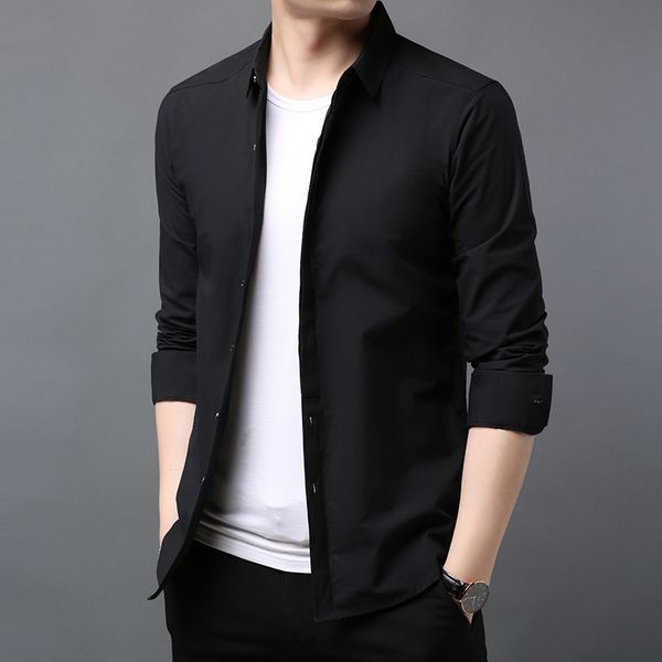 men long sleeve shirt slim fit 2019 spring new business style casual cotton male shirts 1912, White;black
men long sleeve shirt slim fit 2019 spring new business style casual cotton male shirts 1912, White;black