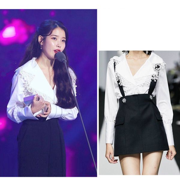 iu same women lace shirts blouses office lady v-neck shirt kpop ji eun clothes, White
iu same women lace shirts blouses office lady v-neck shirt kpop ji eun clothes, White