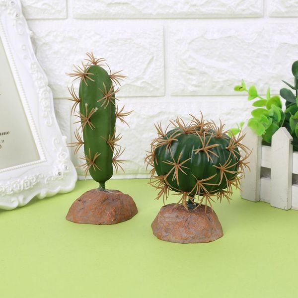 reptiles habitat green plastic terrarium plant for amphibians home garden ornament