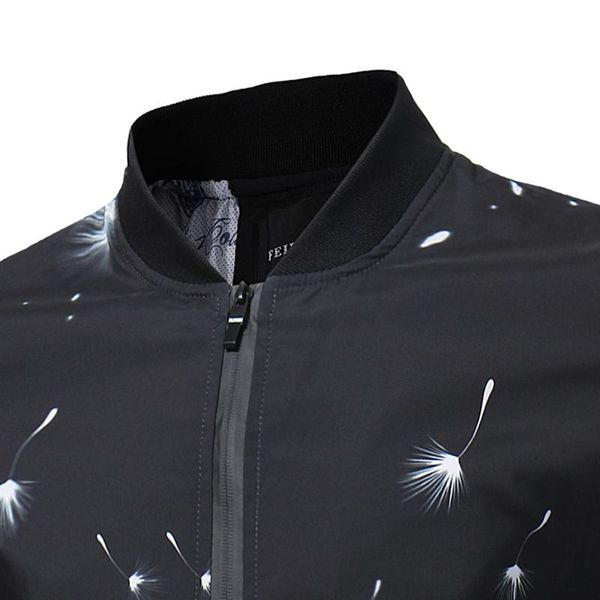 autumn and winter new style fashion-dandelion printed men large size casual long sleeve stand collar jacket, Black
autumn and winter new style fashion-dandelion printed men large size casual long sleeve stand collar jacket, Black