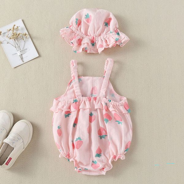 baby clothes girls romper strawberry summer triangle princess sling climbing clothes sun hat two pieces set kids baby jumpsuits cz324, White
baby clothes girls romper strawberry summer triangle princess sling climbing clothes sun hat two pieces set kids baby jumpsuits cz324, White