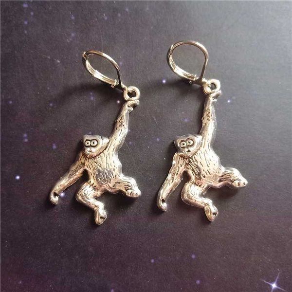 ape leverback earrings, clip earrings, monkey dangle geek jewellery quirky monkey lover gift, Silver
ape leverback earrings, clip earrings, monkey dangle geek jewellery quirky monkey lover gift, Silver