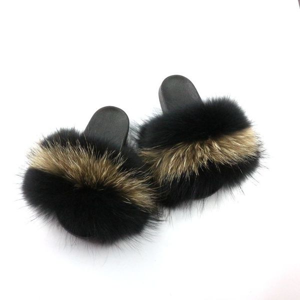 завод оптовой пушистый мех полное покрытие енот сандалии слайд слайд реальный лисий мех тапочки, Black 
завод оптовой пушистый мех полное покрытие енот сандалии слайд слайд реальный лисий мех тапочки, Black