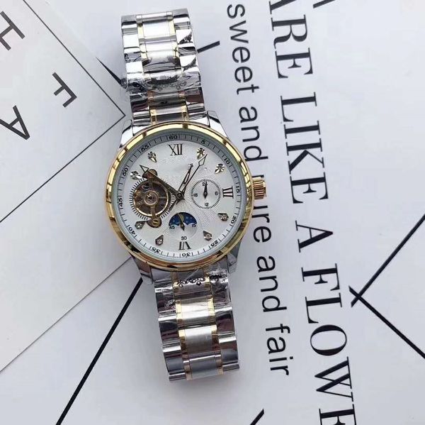 selling fashion new luxury men's steel belt mechanical watches 40 mm multi-functional stainless steel strap running seconds sports watc, Slivery;brown
selling fashion new luxury men's steel belt mechanical watches 40 mm multi-functional stainless steel strap running seconds sports watc, Slivery;brown