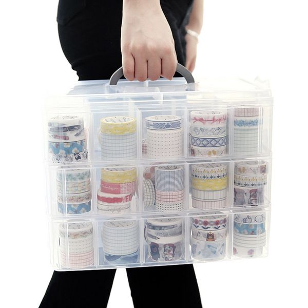 30 slots 3 tiers makeup organizer jewelry storage box toys organizer removable storage case transparent suitcase 
30 slots 3 tiers makeup organizer jewelry storage box toys organizer removable storage case transparent suitcase