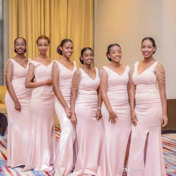 pearls mermaid pink bridesmaid dress long 2020 v neck wedding guest gown black girl prom evening party gown bm0926, White;pink
pearls mermaid pink bridesmaid dress long 2020 v neck wedding guest gown black girl prom evening party gown bm0926, White;pink