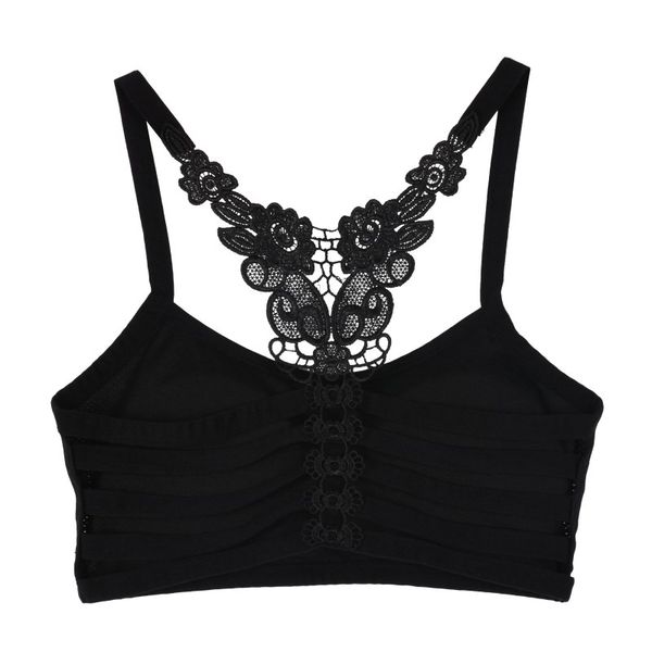 women butterfly lace racerback sports bra yoga fitness exercise tank padded seamless bra vest, White;black
women butterfly lace racerback sports bra yoga fitness exercise tank padded seamless bra vest, White;black