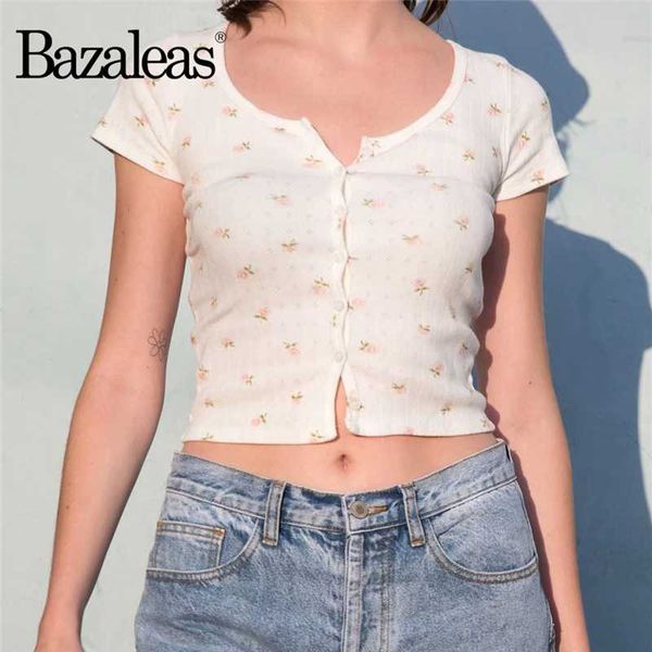 bazaleas harajuku cute small rose print t shirt women fashion center buttons tshirt crop short sleeve women t-shirt gothic, White
bazaleas harajuku cute small rose print t shirt women fashion center buttons tshirt crop short sleeve women t-shirt gothic, White