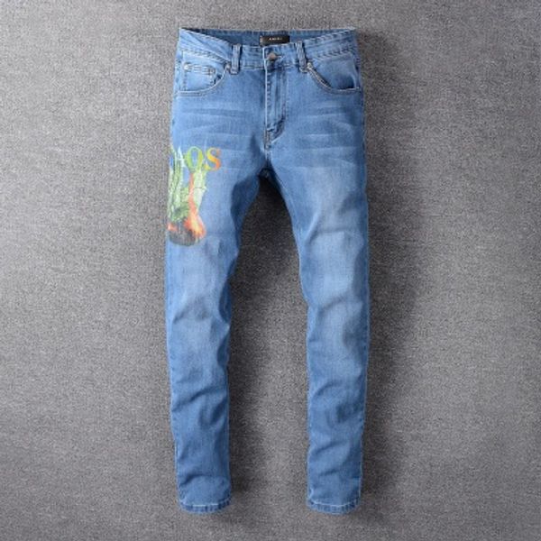 men's casual jeans pants men's graffiti print white hip hop fashion straight slim black trousers jeans, Blue
men's casual jeans pants men's graffiti print white hip hop fashion straight slim black trousers jeans, Blue