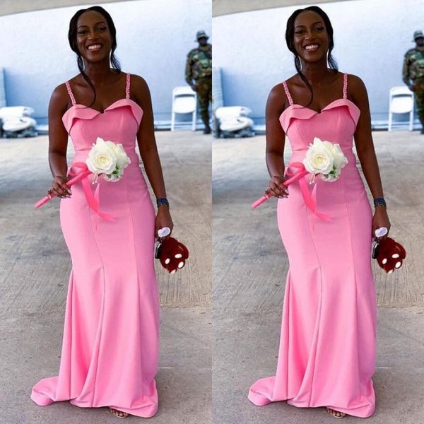 2020 spaghetti strap mermaid bridesmaid dresses simple african long sleeveless robes de demoiselle d'honneur custom made, White;pink
2020 spaghetti strap mermaid bridesmaid dresses simple african long sleeveless robes de demoiselle d'honneur custom made, White;pink