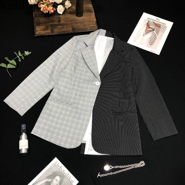 blazer jacket women suit ins color block splice grid lapel design casual suit girl, White;black
blazer jacket women suit ins color block splice grid lapel design casual suit girl, White;black